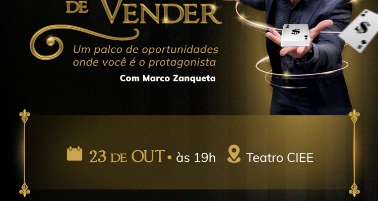 “A mágica de vender” no dia 23.10.23 no Teatro do CIEE em Porto Alegre